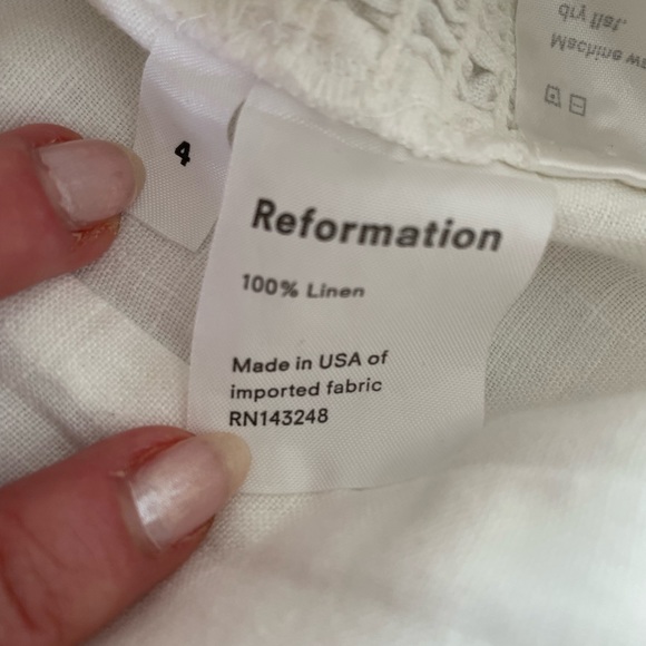 Reformation White Off-Shoulder Dress - Picture 7 of 7